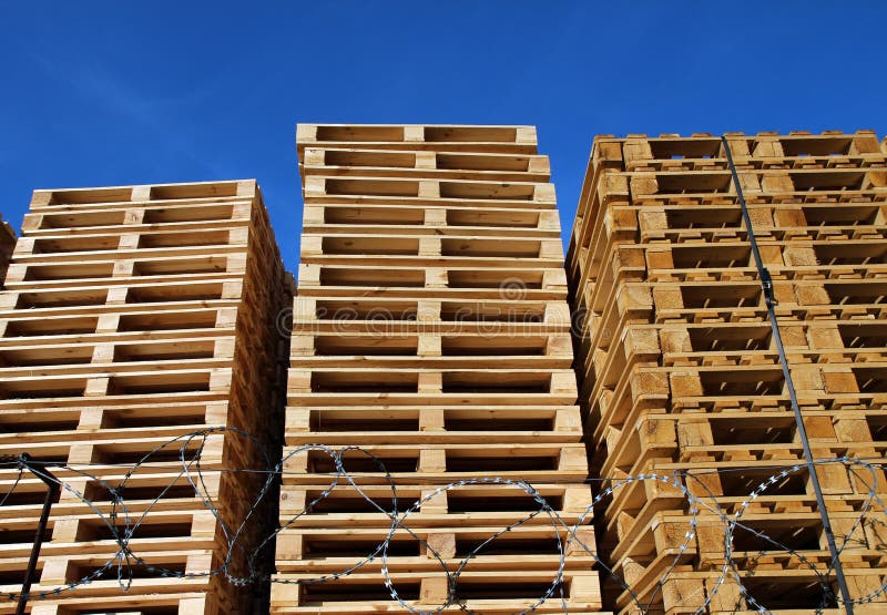 Wooden Pallets Placed in Warehouse Coutyard Stock Photo Image of