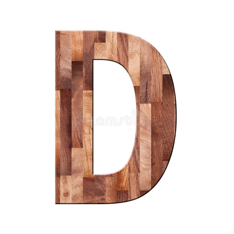 Wooden Parquet Alphabet Letter Symbol - D. Isolated on White Background ...