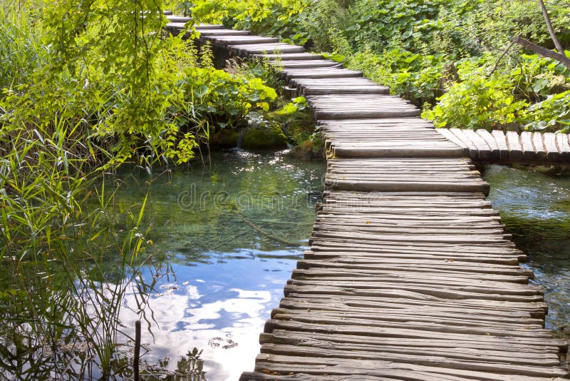 Wooden pathway - Plitvice lakes, Croatia.