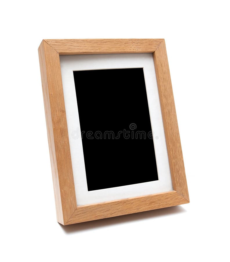 Wooden photo frame &#x28;clipping path&#x29; isolated on white background