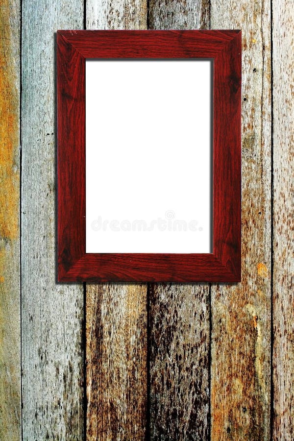 Wooden Photo Frame on Wood Background Stock Photo Image of wood