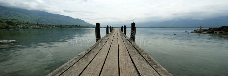 Wooden pier for boats and yachts