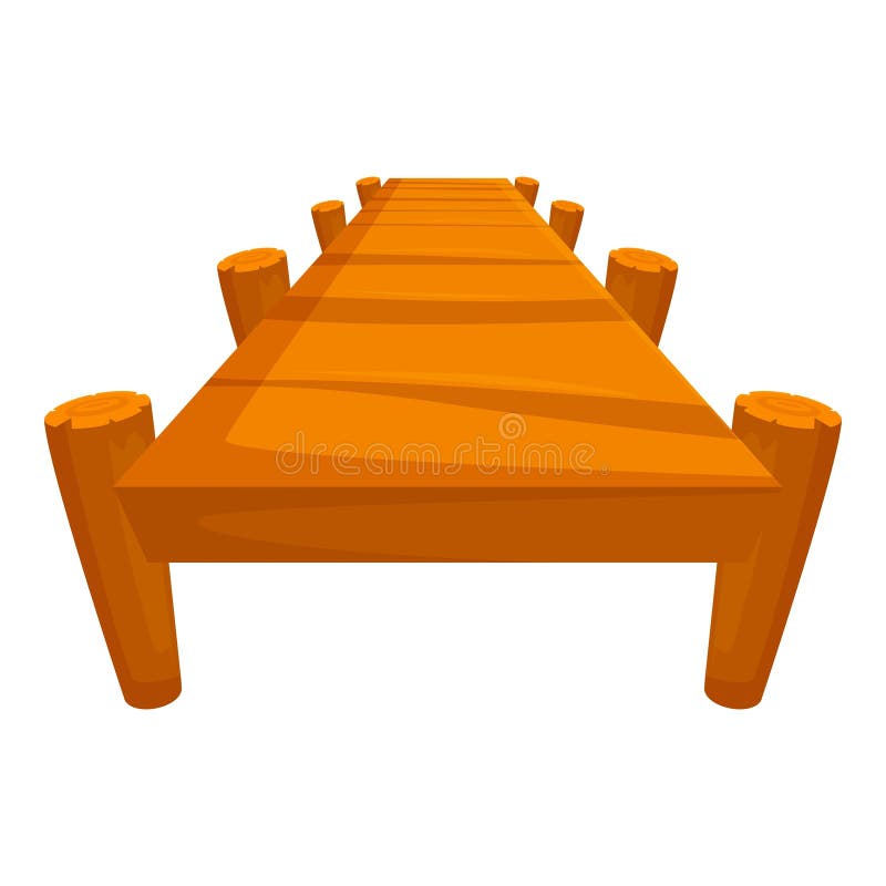 Wooden pier stretching over water with wooden pillars supporting it vector illustration