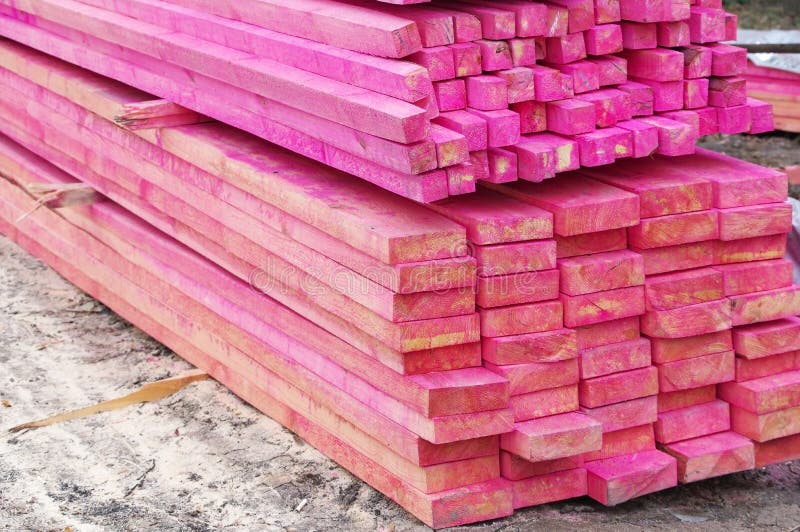 Wooden Planks, Lining, Boards for Construction Works Stock Photo