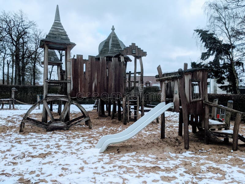 Dragon made of wood from the forest - Playground