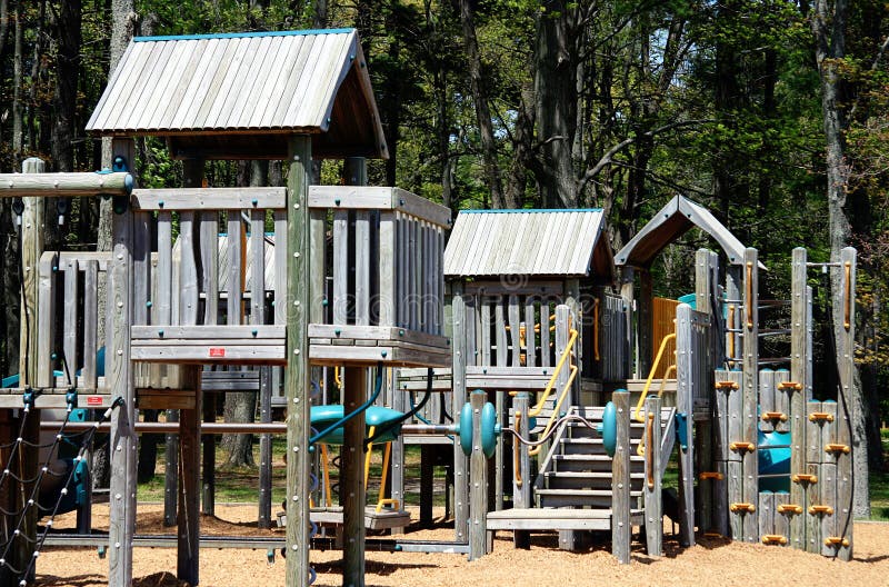 Wooden Playground Equipment Stock Image Image of play, children 14461921