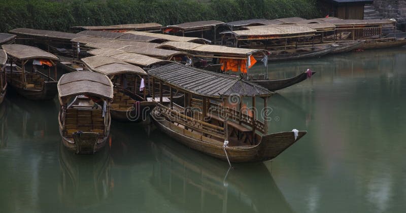 Wooden row boat