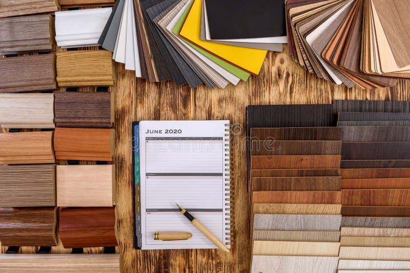 Wooden Sampler of Different Colors on the Table Stock Image Image of
