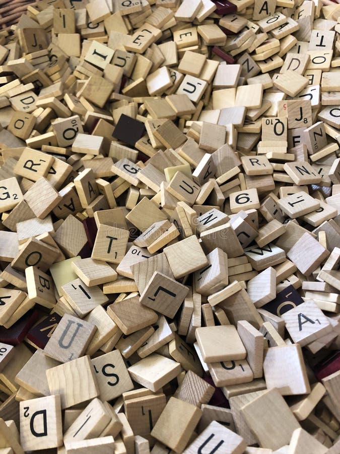 Pile of scrabble pieces stock photo. Image of grid, learn 12665600