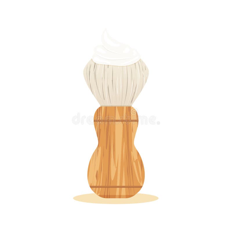 Wooden Shaving Brush with Foam Stock Vector Illustration of care, beard 273377102