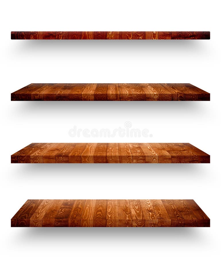 Wooden Shelf Template Set Isolated Stock Image Image of decoration