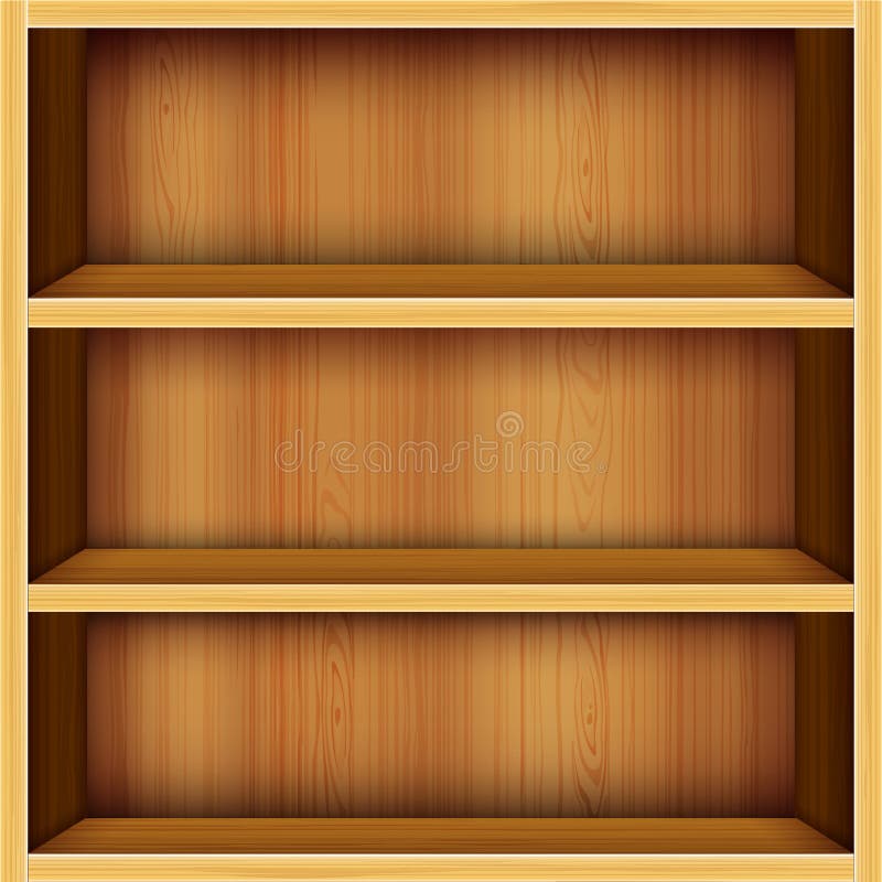 Wooden shelves background stock vector. Illustration of 