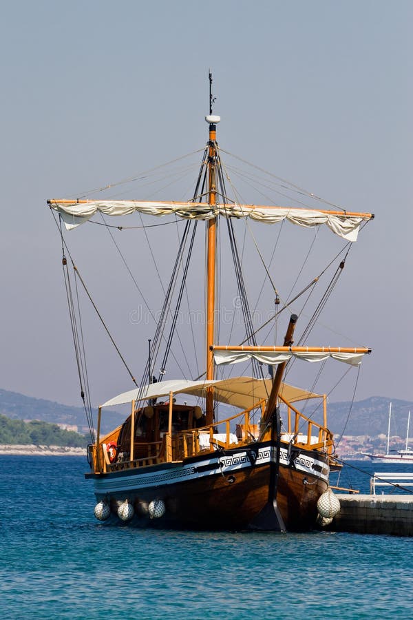 Wooden ship in port