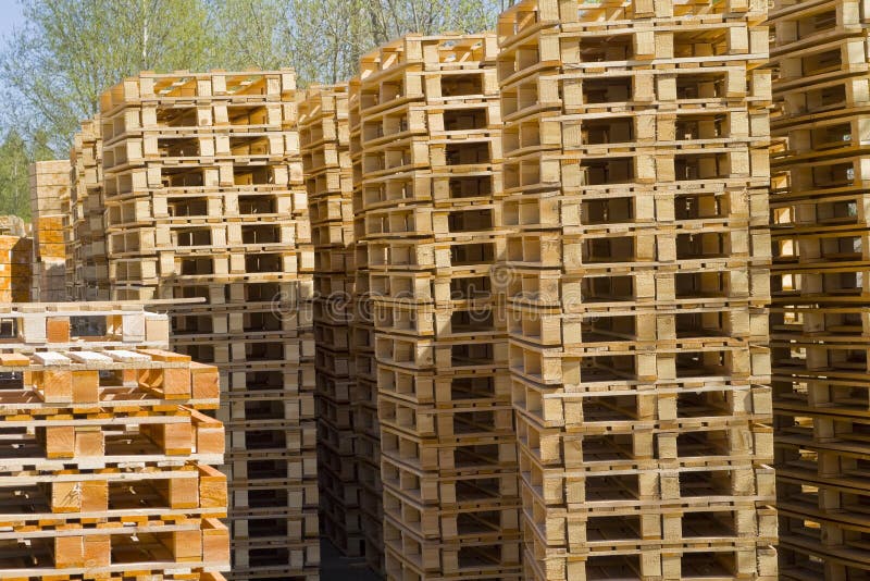 Wooden Shipping Pallets stock image. Image of heavy, built - 13267471