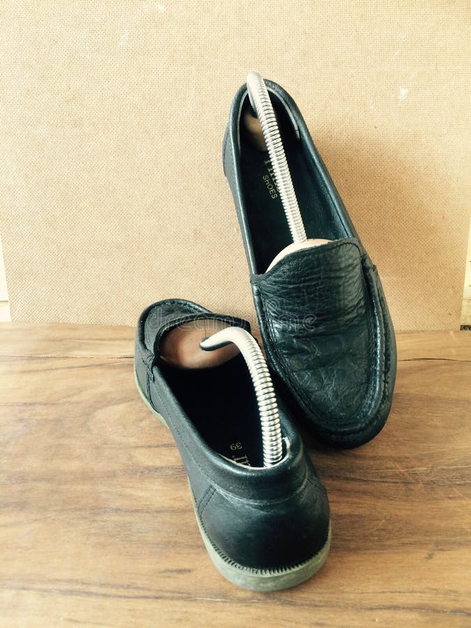 Wooden shoe stretcher stock image. Image of pair, blackshoes - 50734675