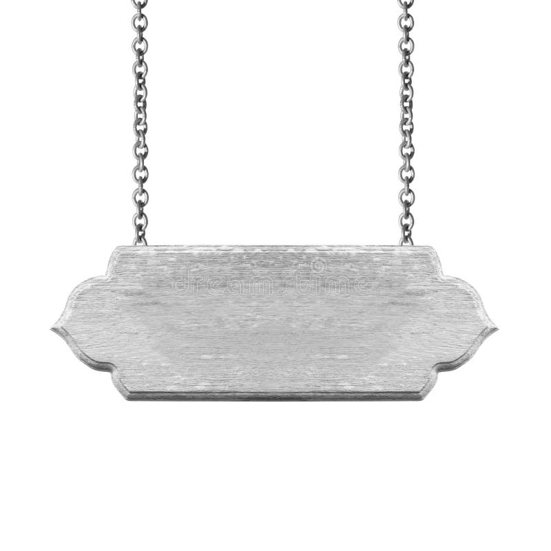 Wooden Sign Hanging on a Chain Isolated on White Stock Photo Image of