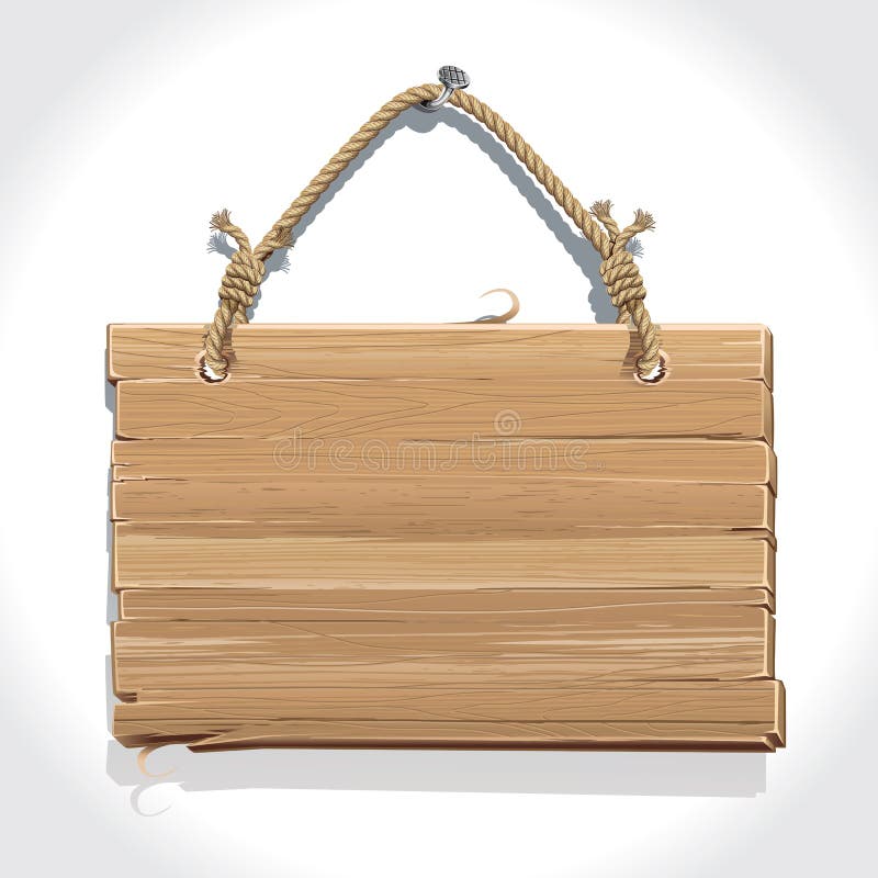 wooden sign rope hanging nail background 38953183