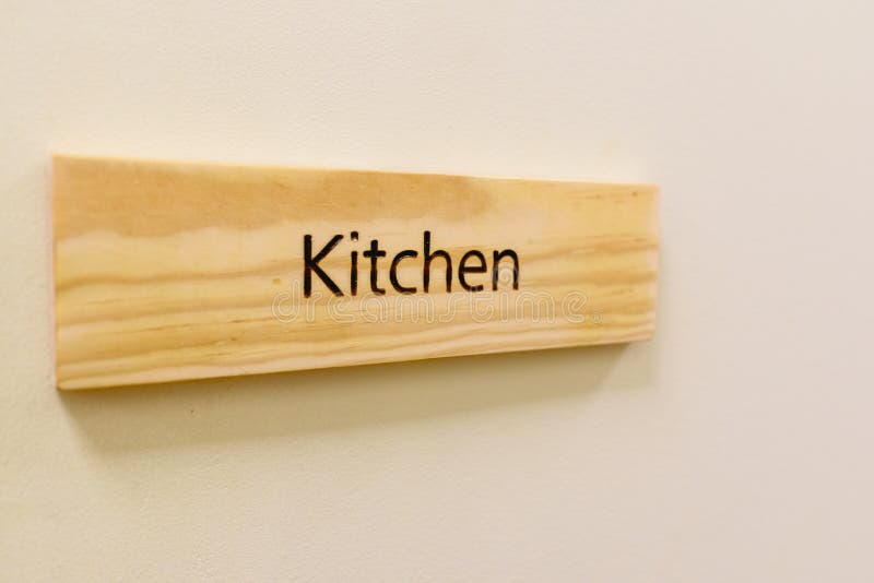 Wooden Sign with the Word Kitchen Stock Photo Image of natural