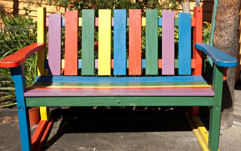 Wooden slat chair. stock photo. Image of painted, empty - 23581972