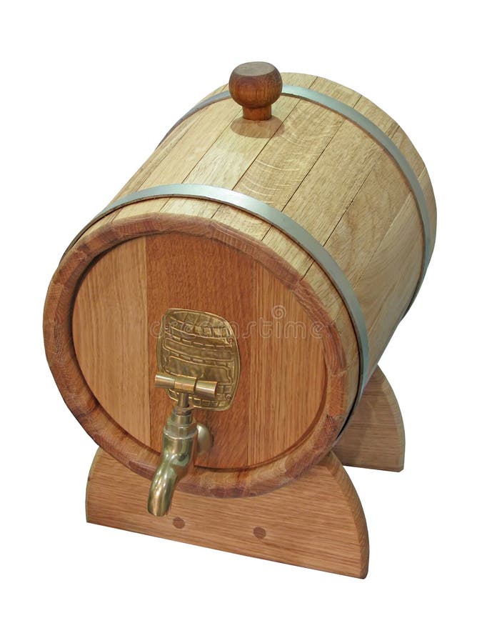 Wooden small barrel isolated