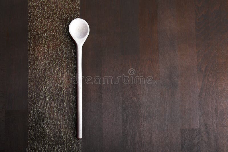 Wooden Spoon on Dark Background Stock Image - Image of pastries