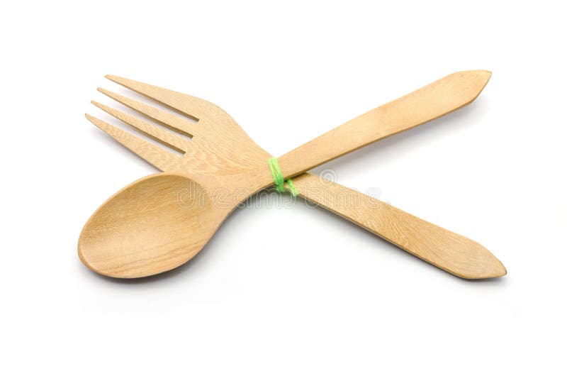 Wooden spoon and fork stock image. Image of prepare, service 37276175