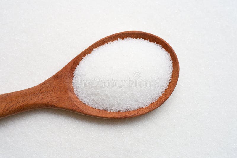 Wooden Spoon with White Granulated Sugar Stock Image Image of milk