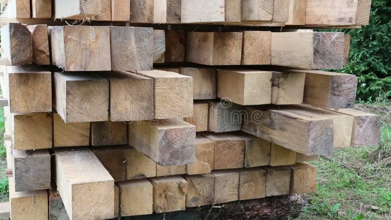 Wooden squared timbers for the building of wooden house