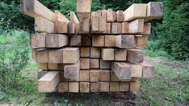 Wooden squared timbers for building of a wooden house