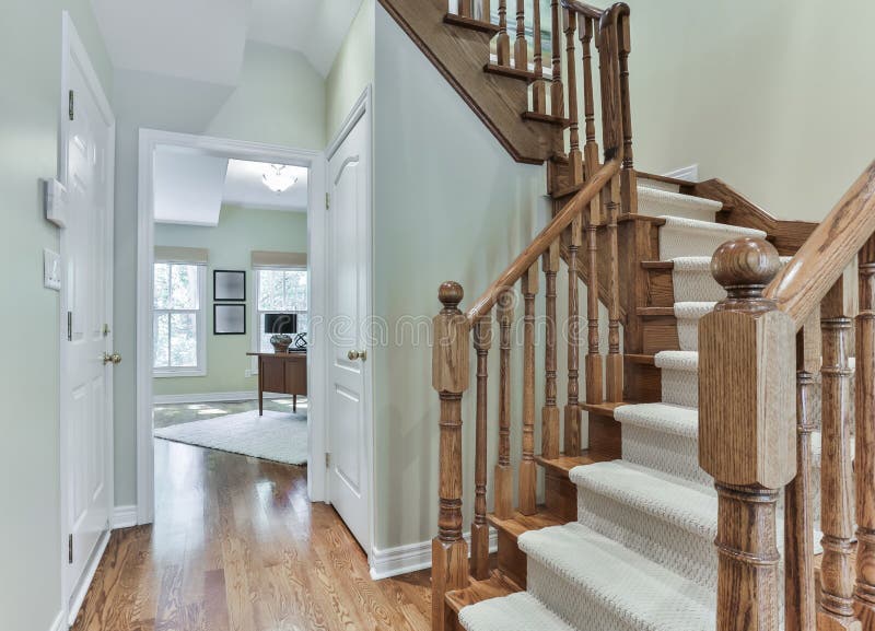 Wooden staircase interior