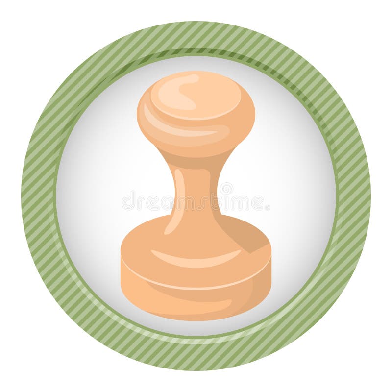 Rubber stamp handle cartoon Royalty Free Vector Image
