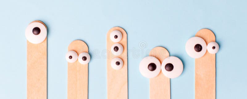 Wooden Sticks for Waxing Hair, on Blue Background. Spatula for Sugaring  with Eyes, Funny Concept of Hair Remove, Minimal Creative Stock Photo -  Image of cosmetology, remove: 171394582