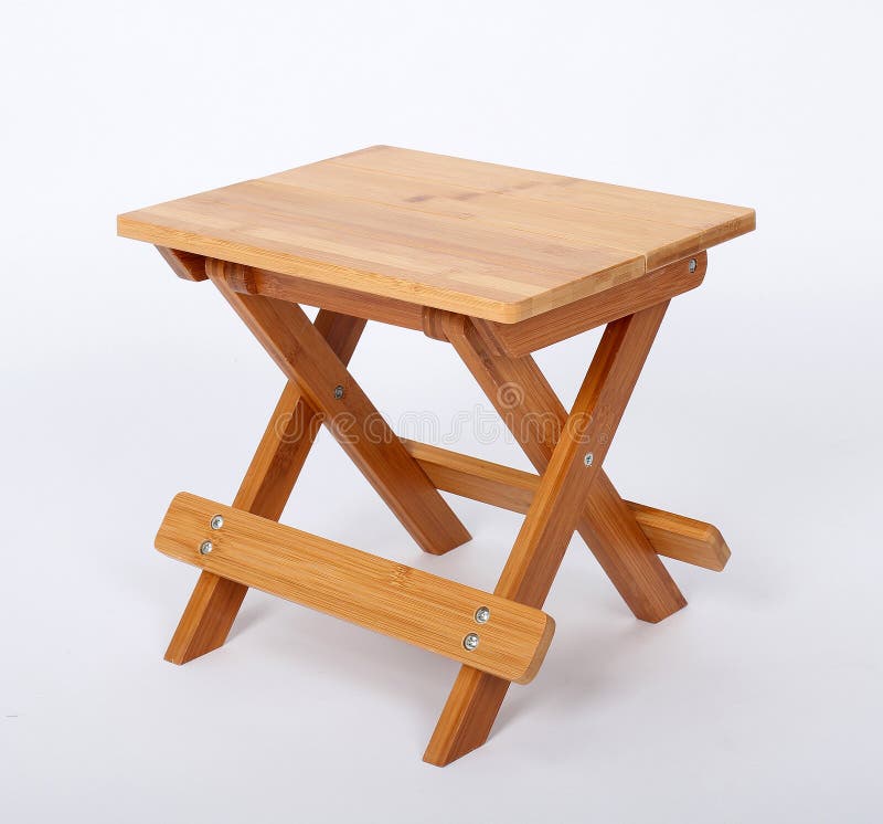 Wooden Stool Over White stock image. Image of step, white 51349529