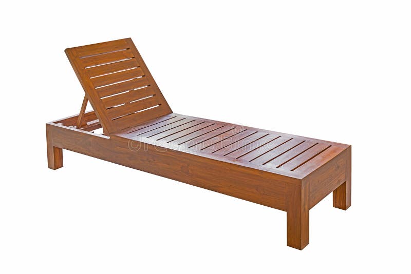 Wooden sunbeds isolated. stock image. Image of wood, chair 58607113