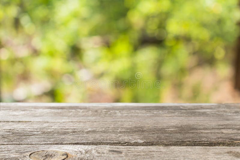 Wooden Table with Blur Background. Table in Nature Forest Stock Photo -  Image of green, close: 160738422