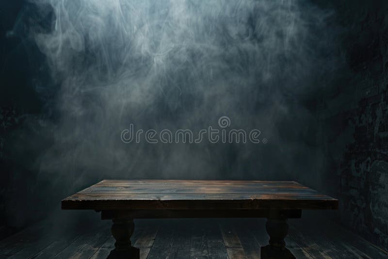 A Wooden Table Sitting on Top of a Wooden Floor Stock Image - Image of