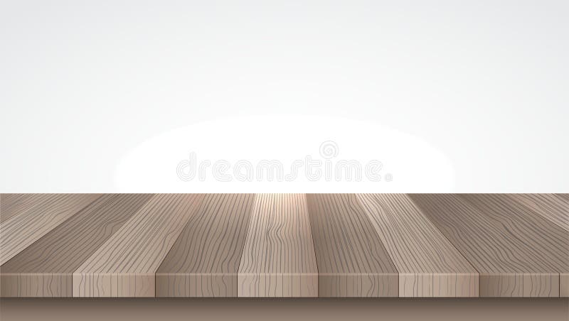 Wood white desk table top surface in perspective Vector Image
