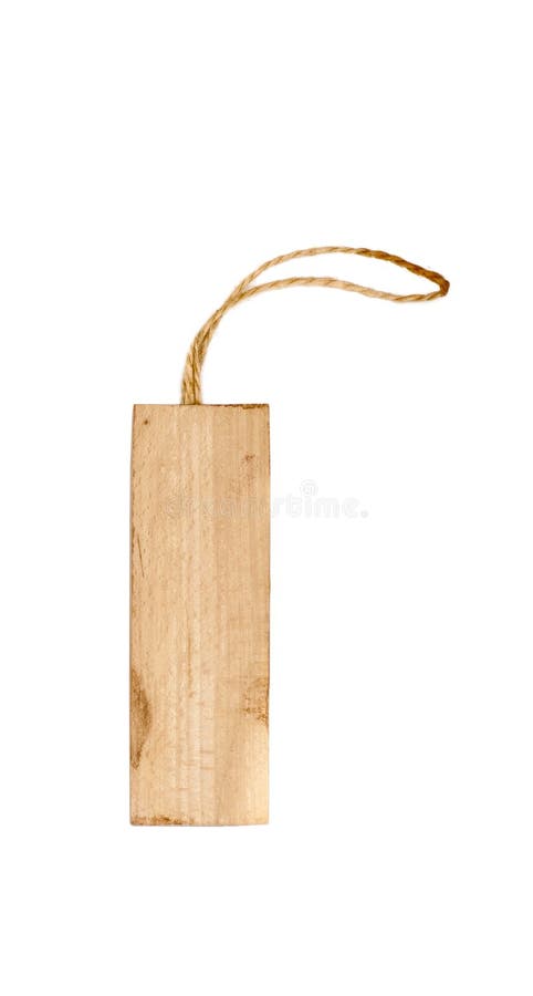 Wooden tag with a piece of string