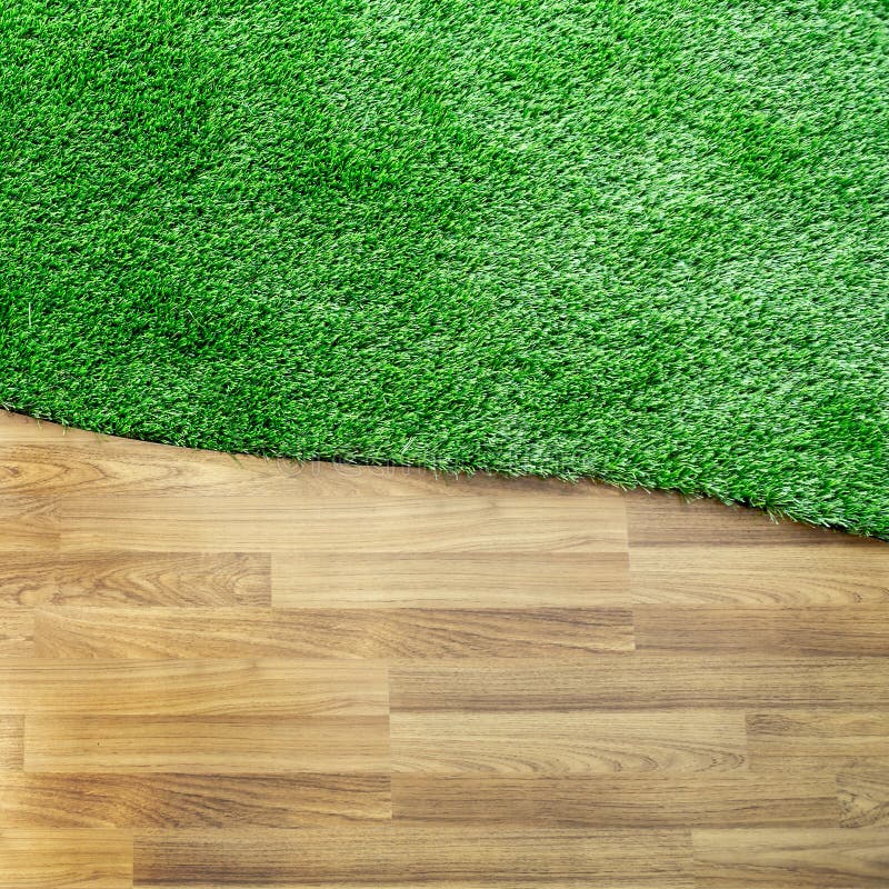 Wooden Texture with Green Grass Floor Stock Photo Image of green