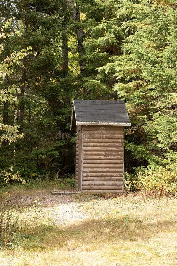 Wooden Toilet in a Park in Canada Stock Image Image of national