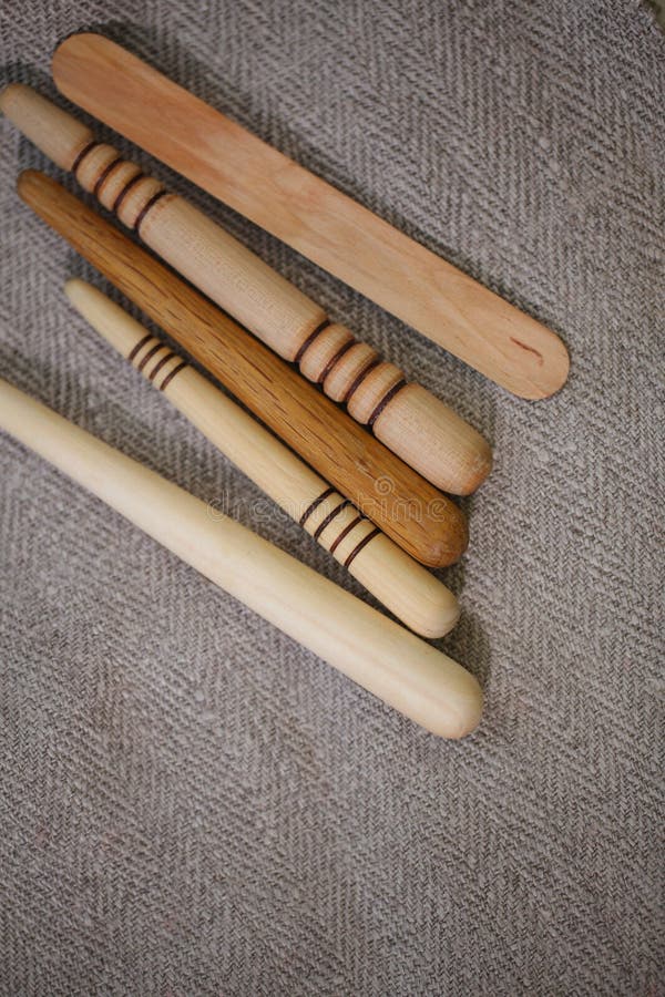 Wooden Tools Set Honey Massage Equipment Stock Image Image of
