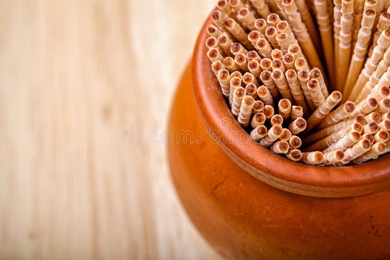 Wooden toothpicks. background