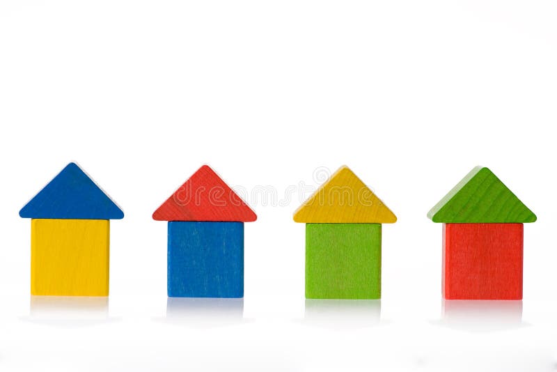 Wooden toy blocks stock photo
