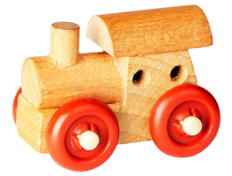Wooden toy steamengine stock image. Image of wheels 12023931