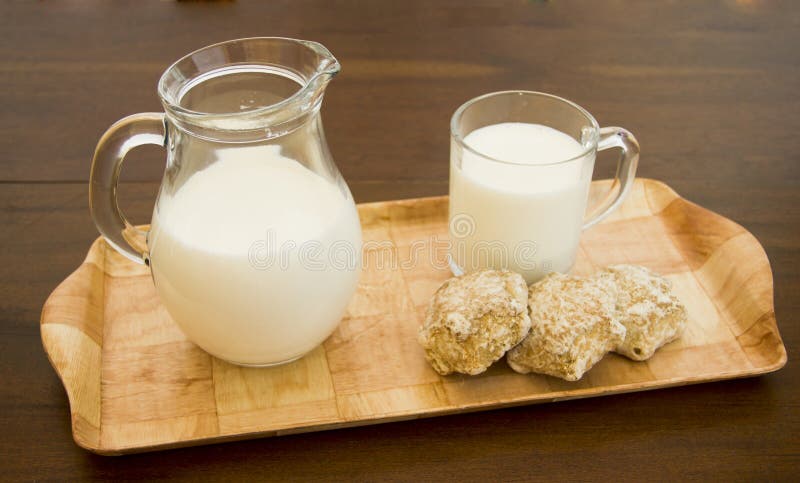 Milk in jug on tray stock image. Image of yellow, pitcher ...