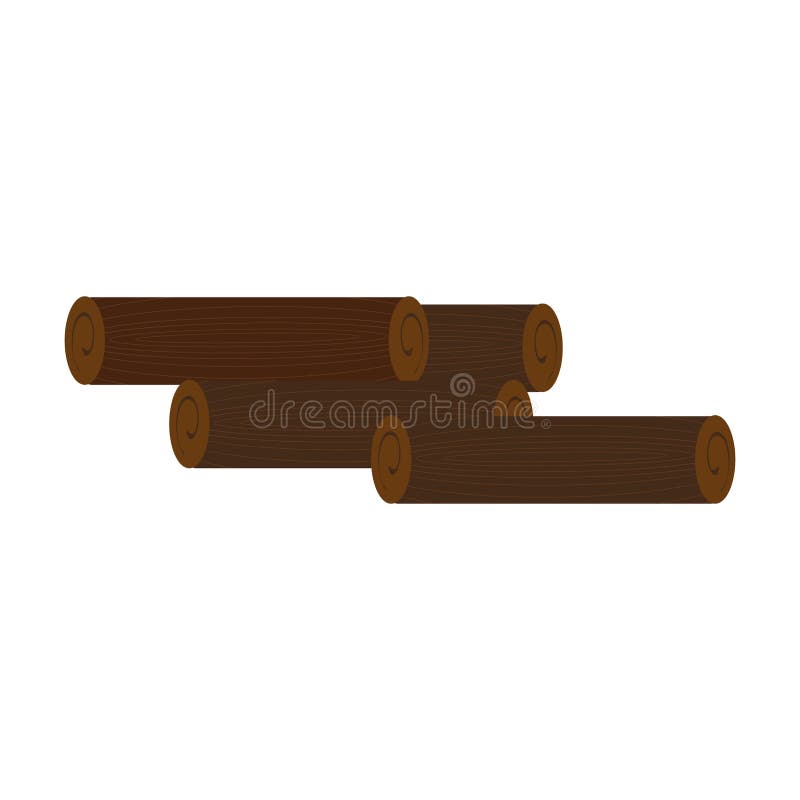 Wooden trunk isolated icon stock vector. Illustration of industry