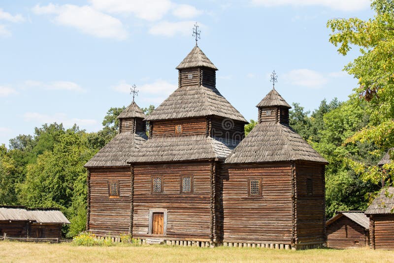 Wooden ukrainian antique orthodox church