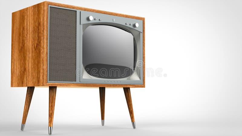 Wooden vintage TV set with legs royalty free illustration Wooden vintage TV set with legs royalty free illustration