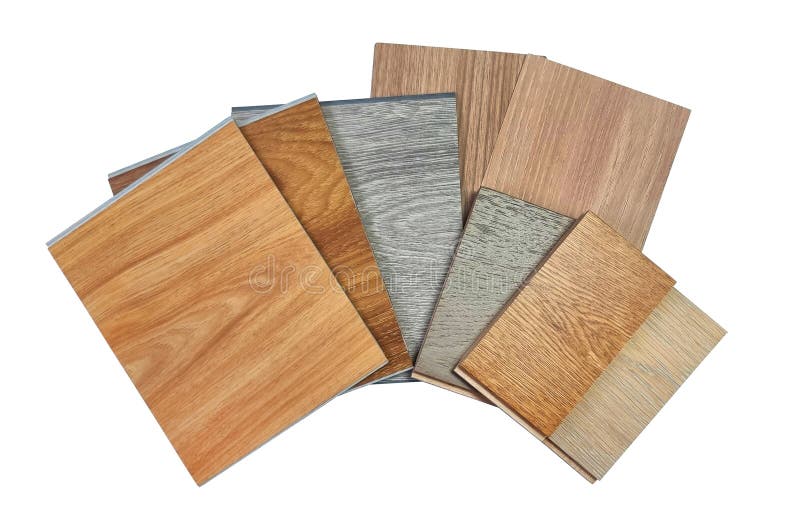 Wooden Vinyl Flooring Tiles, Engineering Flooring Tiles, Laminated Veneers Samples Isolated on