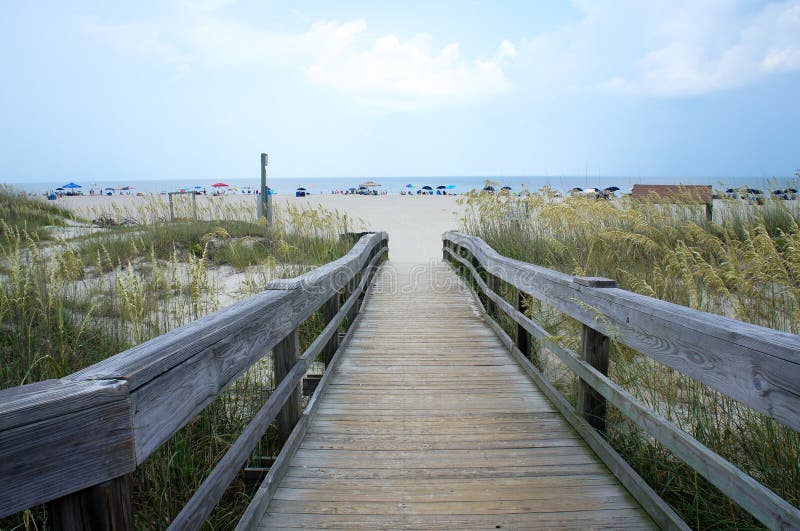 Wooden walkway/path to Tybee Island Beach near Savannah, Georgia. royalty free stock image Wooden walkway/path to Tybee Island Beach near Savannah, Georgia. royalty free stock image